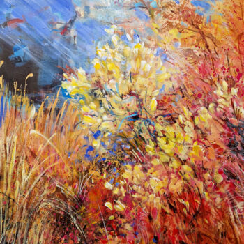 Painting titled "Autumn garden" by Irina Laube, Original Artwork, Acrylic