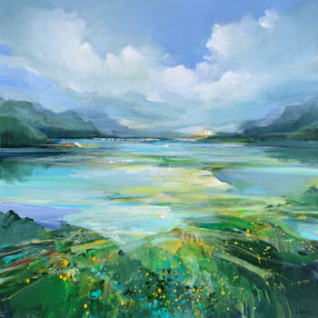 Malerei mit dem Titel "Summer sky" von Irina Laube, Original-Kunstwerk, Acryl