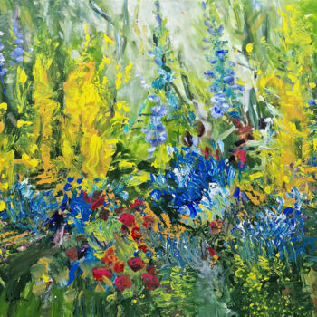 Ζωγραφική με τίτλο "Summer garden I" από Irina Laube, Αυθεντικά έργα τέχνης, Ακρυλικό