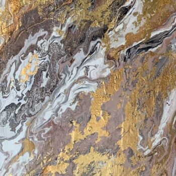 Картина под названием "Золотой поток (в ра…" - Ирина Матвеева, Подлинное произведение искусства, Акрил