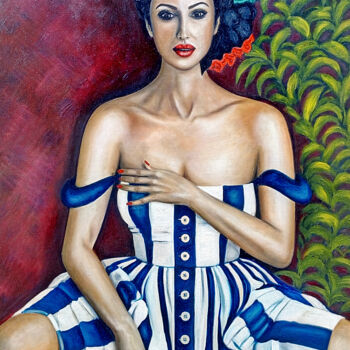 Pittura intitolato "Monica Bellucci ." da Irina Minevich, Opera d'arte originale, Olio