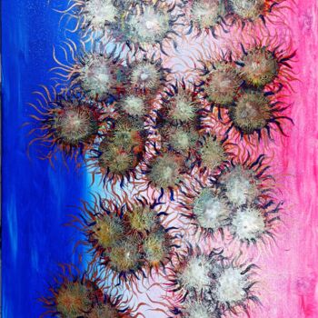 Pittura intitolato "Abstract sea jellyf…" da Irina Minevich, Opera d'arte originale, Acrilico
