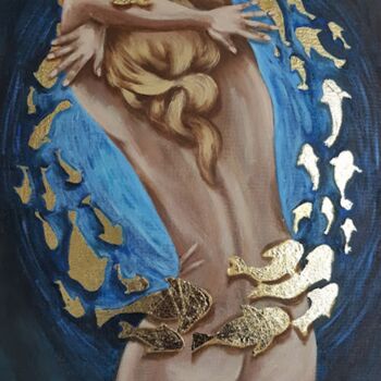Картина под названием "Oil painting nude g…" - Irina Oleynik, Подлинное произведение искусства, Масло