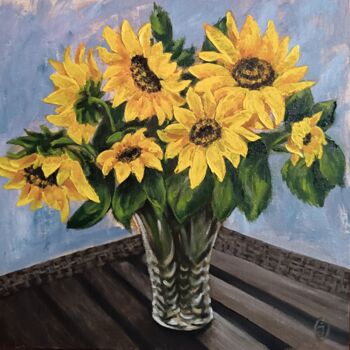 "Sunflowers in a vas…" başlıklı Tablo Irina Oleynik tarafından, Orijinal sanat, Petrol