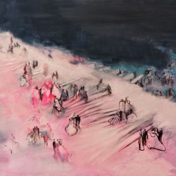 Pintura titulada "The Ball. Pink stai…" por Irina Osleja, Obra de arte original, Acrílico