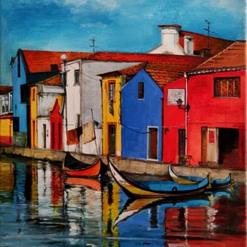 Painting titled ""Colors of Portugal"" by Irina Ozolina, Original Artwork, Acrylic