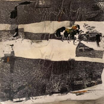 Ζωγραφική με τίτλο "Black and White" από Irina Preda, Αυθεντικά έργα τέχνης, Ακρυλικό Τοποθετήθηκε στο Ξύλινο φορείο σκελετό