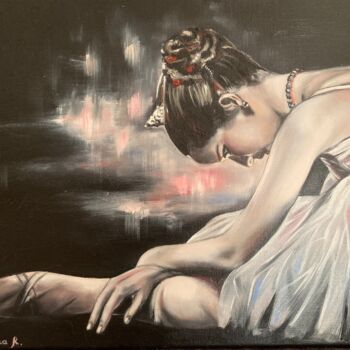 Painting titled "Petite danseuse" by Irina R, Original Artwork, Oil Mounted on Wood Stretcher frame
