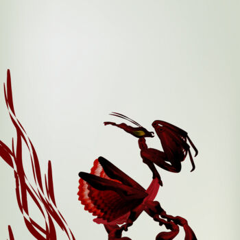 Digitale Kunst getiteld "Black Mantis. Prote…" door Irina Ryzkova (Ira Go), Origineel Kunstwerk, 2D Digital Work