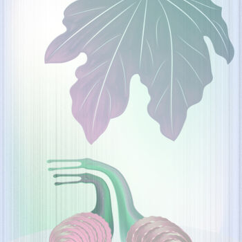 Digital Arts titled "Two pink snails" by Irina Ryzkova (Ira Go), Original Artwork, 2D Digital Work