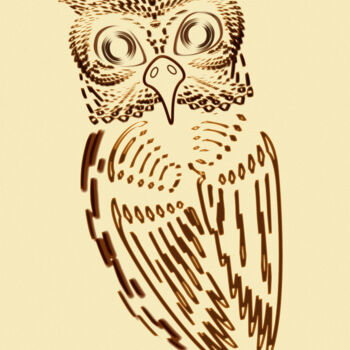 Digitale Kunst mit dem Titel "Eagle Owl" von Irina Ryzkova (Ira Go), Original-Kunstwerk, 2D digitale Arbeit