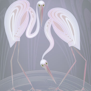"White herons" başlıklı Dijital Sanat Ирина Рыжкова (Ira Go) tarafından, Orijinal sanat, 2D Dijital Çalışma