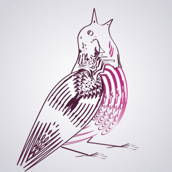 Digitale Kunst mit dem Titel "Songbird" von Irina Ryzkova (Ira Go), Original-Kunstwerk, 2D digitale Arbeit
