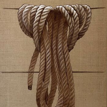 Painting titled "Mooring rope / Швар…" by Irina Safiullina, Original Artwork, Acrylic