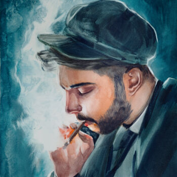 Картина под названием "Smokin' Hot" - Irina Schulz (shu.aniri), Подлинное произведение искусства, Акварель