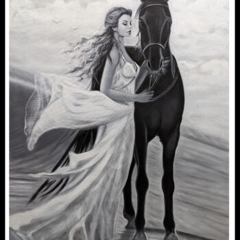 Картина под названием "Shes Like The Wind" - Irina Shchukina, Подлинное произведение искусства, Масло