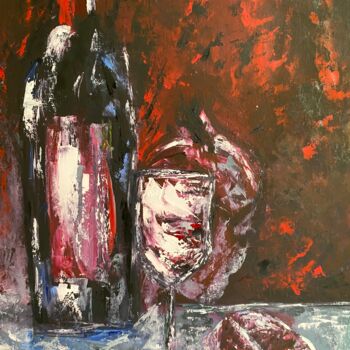Painting titled "wine" by Irina Shitova, Original Artwork, Oil