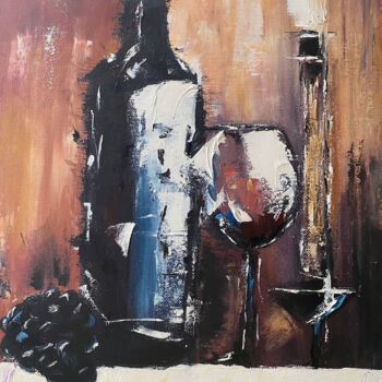 Картина под названием "Вино" - Irina Shitova, Подлинное произведение искусства, Масло