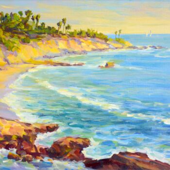 Картина под названием "Sunny Beach 2" - Irina Sidorovich, Подлинное произведение искусства, Акрил Установлен на картон