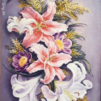 Painting titled "Summer and Spring.…" by Irina Sumanenkova, Original Artwork, Oil Mounted on Wood Stretcher frame