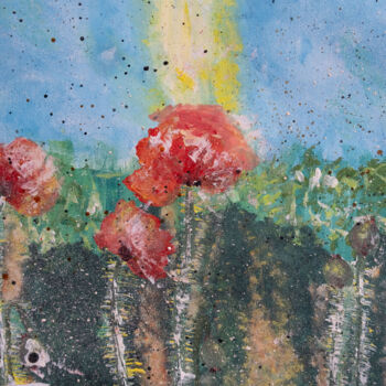 Photographie intitulée "Light Poppies" par Irina Ten, Œuvre d'art originale, Gouache