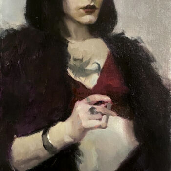 Schilderij getiteld "Girl with a bob" door Irina Tsvetkova, Origineel Kunstwerk, Olie