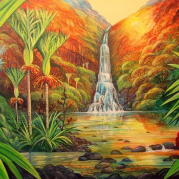 绘画 标题为“Karakare Waterfall” 由Irina Velman, 原创艺术品, 丙烯