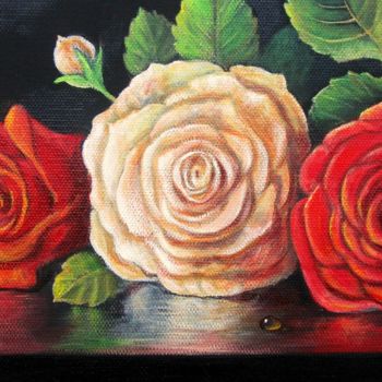 Painting titled "Roses" by Irina Velman, Original Artwork, Acrylic