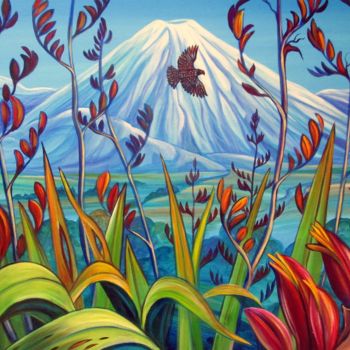 Painting titled "Mt Ngaurugoe" by Irina Velman, Original Artwork, Acrylic