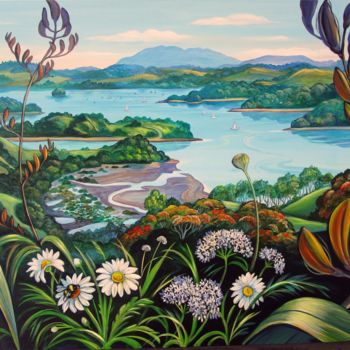 Painting titled "Mahurangi River" by Irina Velman, Original Artwork, Acrylic