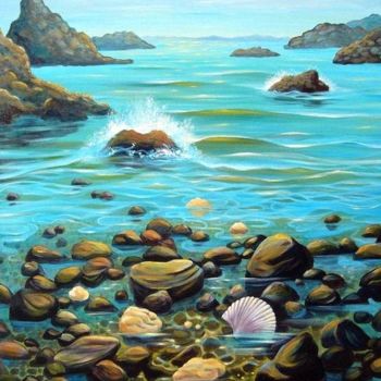 Painting titled "Coromandel Shore" by Irina Velman, Original Artwork, Acrylic