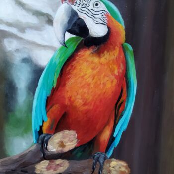 Pittura intitolato "Parrot" da Irina Vishnevetskaia, Opera d'arte originale, Acrilico
