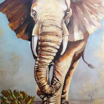 Картина под названием "Elephant" - Ирина Вишневецкая, Подлинное произведение искусства, Акрил Установлен на Деревянная рама…