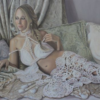 Картина под названием "Scent of a woman" - Irina Vladi, Подлинное произведение искусства, Масло Установлен на Деревянная рам…