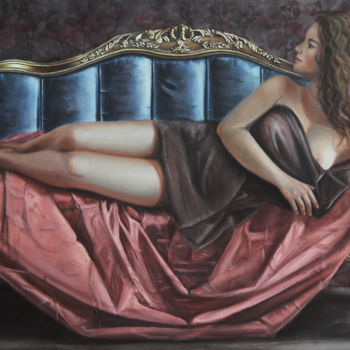 Картина под названием "CHERCHEZ LA FEMME" - Irina Vladi, Подлинное произведение искусства, Масло Установлен на Деревянная ра…