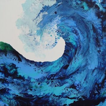 제목이 "Волна"인 미술작품 Irina Vulpe로, 원작, 아크릴 나무 들것 프레임에 장착됨