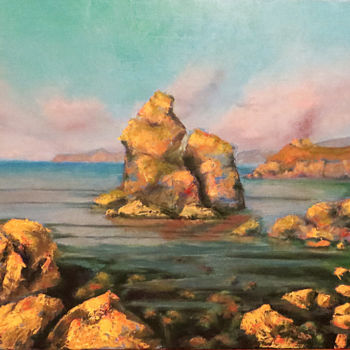 Painting titled "Морской пейзаж" by Irina Iatsiv, Original Artwork, Oil