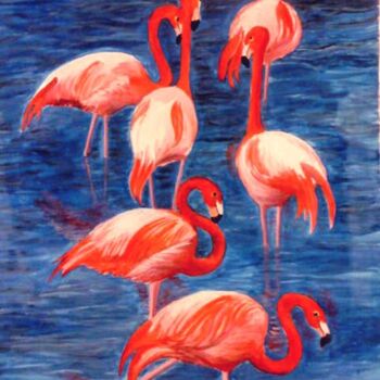 Peinture intitulée "Flamingo.jpg" par Irina Zaitseva, Œuvre d'art originale, Aquarelle
