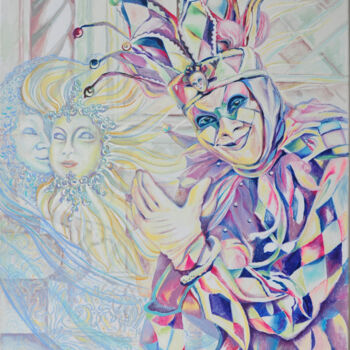 Pintura titulada ""Wise Fool"" por Irina Zarubina, Obra de arte original, Oleo Montado en Bastidor de camilla de madera