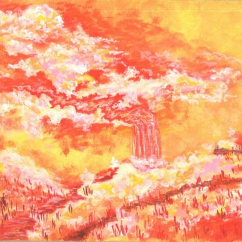 Картина под названием "Небесный водопад" - Ирина Зернова, Подлинное произведение искусства, Акрил