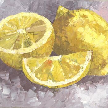 Malarstwo zatytułowany „Лимоны” autorstwa Ирина Зернова, Oryginalna praca, Olej