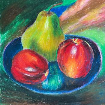 Pittura intitolato "Bright fruit" da Irina Shepchenko, Opera d'arte originale, Pastello