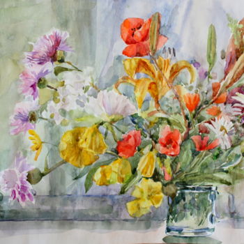 Painting titled "Утро" by Irina Kornienko, Original Artwork, Watercolor