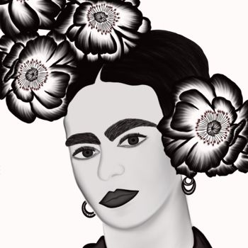 Digital Arts titled "My Frida" by Irina Bbota, Original Artwork, Digital Painting