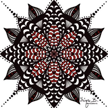 Digital Arts titled "Flower mandala" by Irina Bbota, Original Artwork, 2D Digital Work