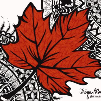 「Canadian leaf in ma…」というタイトルのデジタルアーツ Irina Bbotaによって, オリジナルのアートワーク, 2Dデジタルワーク