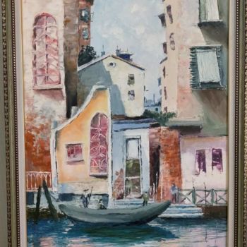 Painting titled "Venice" by Irina Beiu, Original Artwork, Oil Mounted on Wood Stretcher frame