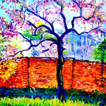 Pintura titulada "цветущая вишня" por Irina Garshina, Obra de arte original