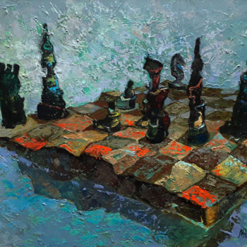 Painting titled "chess" by Mariya Barkalova, Original Artwork, Oil