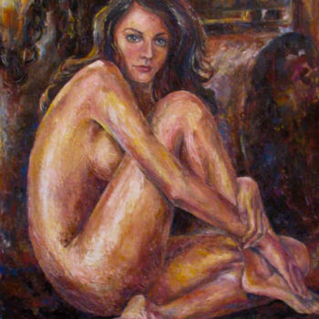 Pintura titulada "В темнице" por Irene Kruglov, Obra de arte original, Oleo